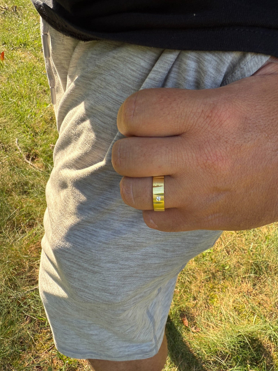 Moissanite Solitaire Diamond Cut Wedding Band Ring | 14k Gold Vermeil 925 Silver