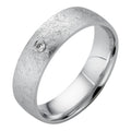 Moissanite Solitaire Scraped Brushed Wedding Band Ring | 925 Silver