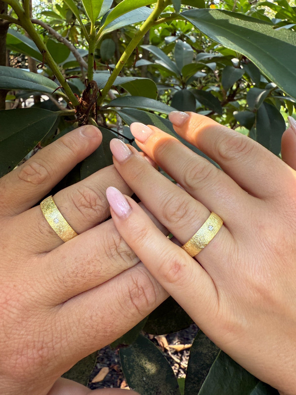Moissanite Solitaire Scraped Brushed Wedding Band Ring | 14k Gold Vermeil 925 Silver