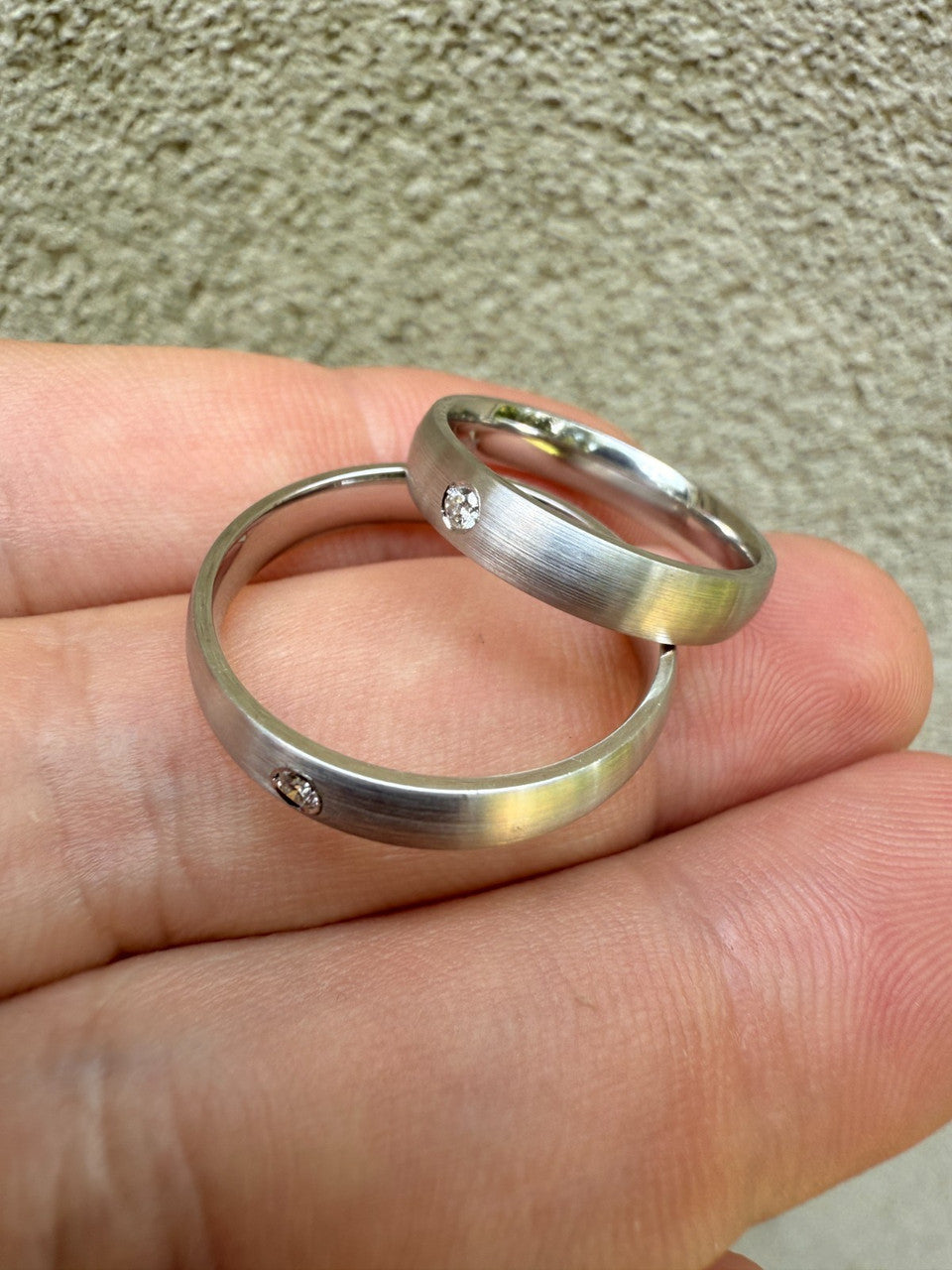 Moissanite Solitaire Matte Wedding Band Ring | 925 Silver