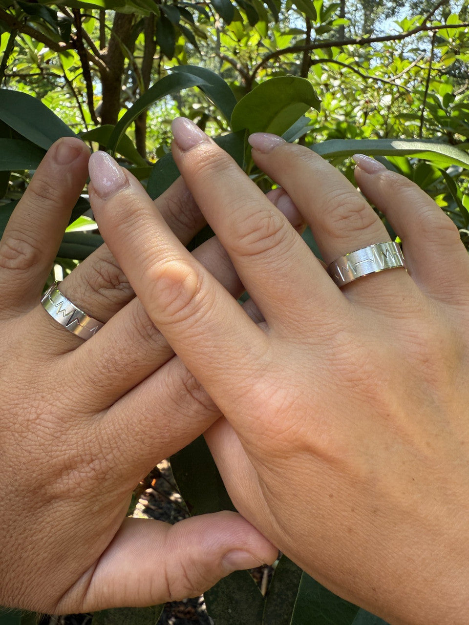 Heartbeat Pulse Wedding Band Ring | 925 Silver