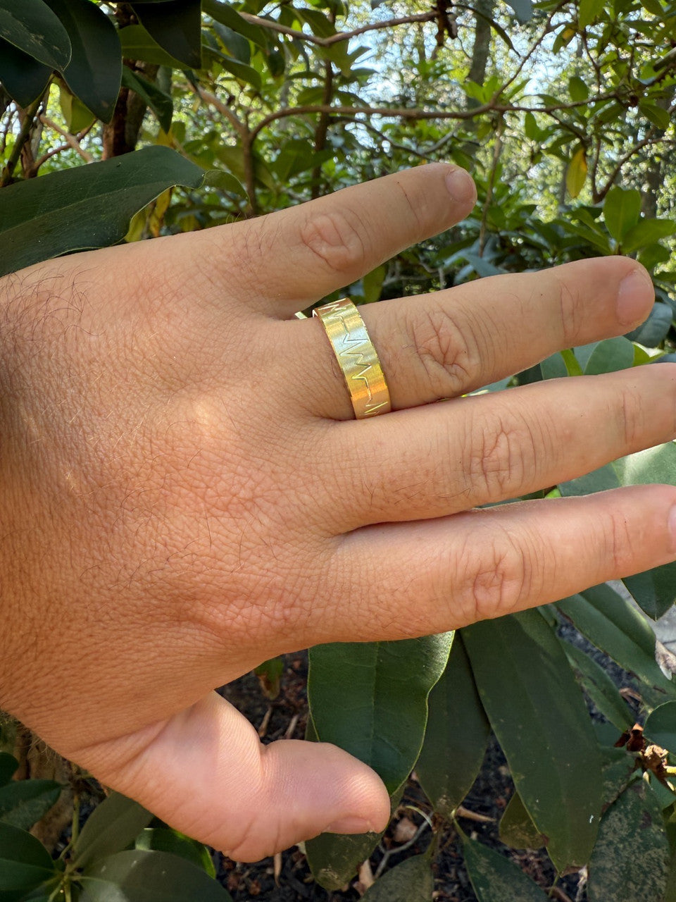 Heartbeat Pulse Wedding Band Ring | 14k Gold Vermeil 925 Silver