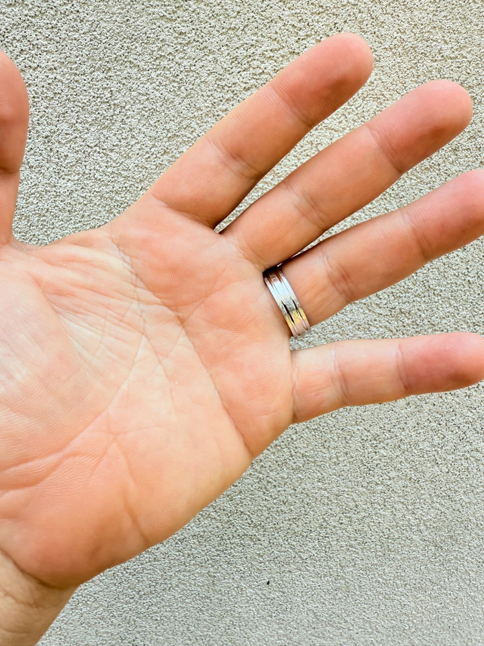 Scraped Brushed Wedding Band Ring | 925 Silver