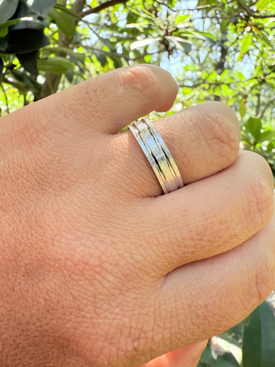 Scraped Brushed Wedding Band Ring | 925 Silver
