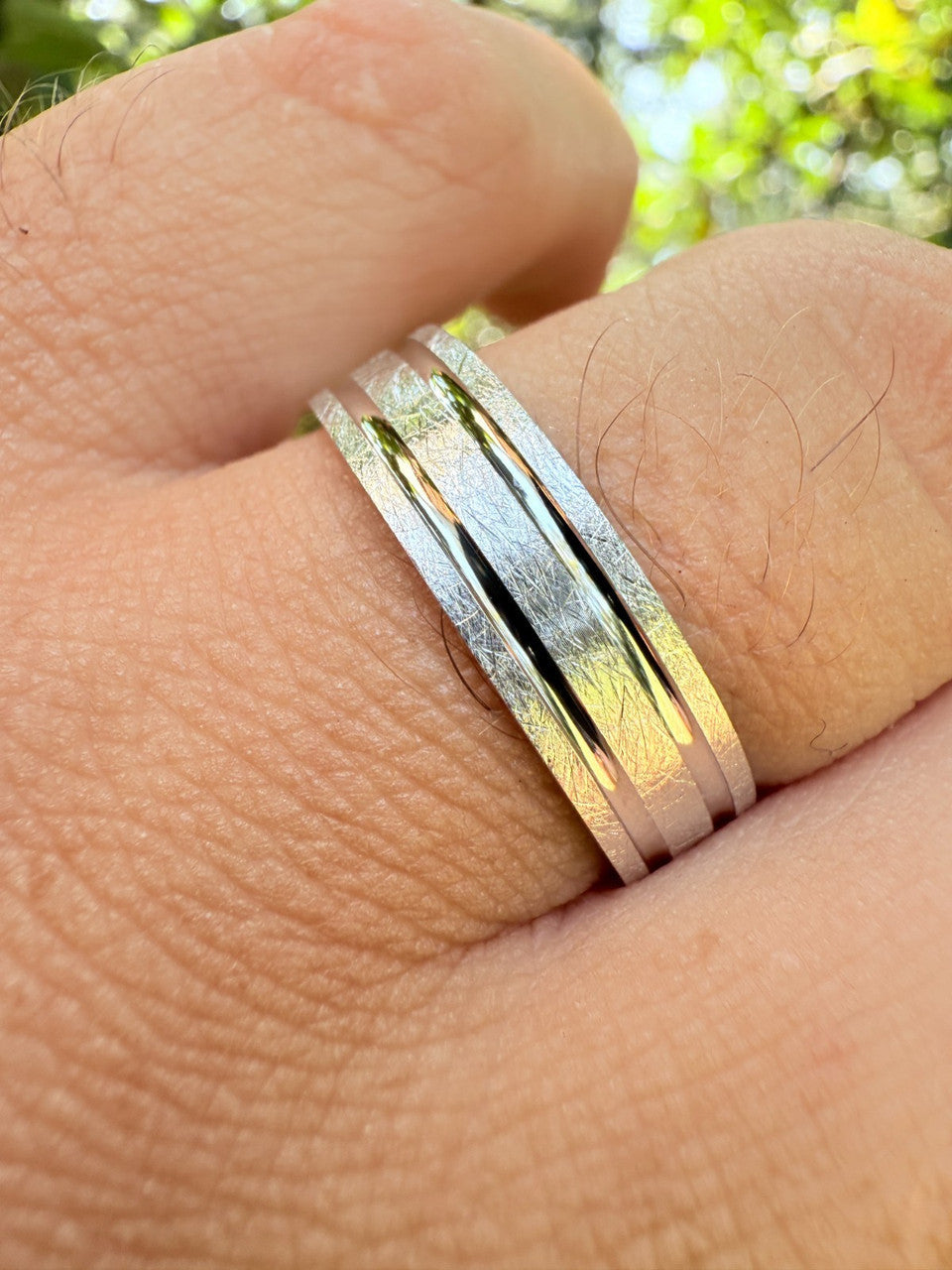 Scraped Brushed Wedding Band Ring | 925 Silver