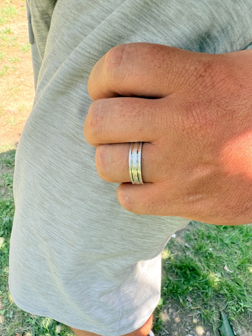 Scraped Brushed Wedding Band Ring | 925 Silver