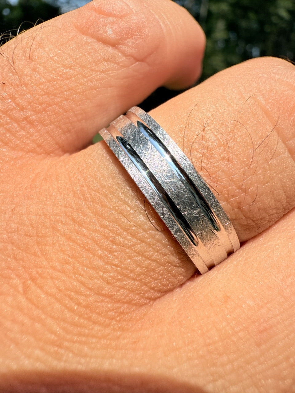 Scraped Brushed Wedding Band Ring | 925 Silver