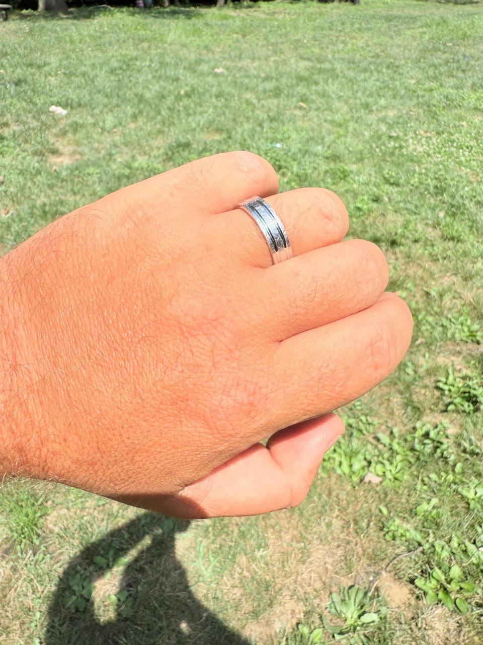 Scraped Brushed Wedding Band Ring | 925 Silver