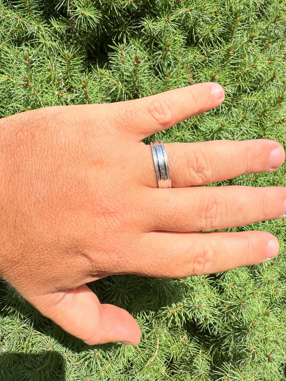 Scraped Brushed Wedding Band Ring | 925 Silver