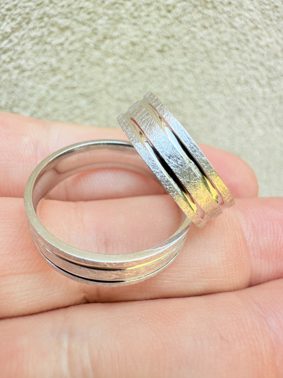 Scraped Brushed Wedding Band Ring | 925 Silver