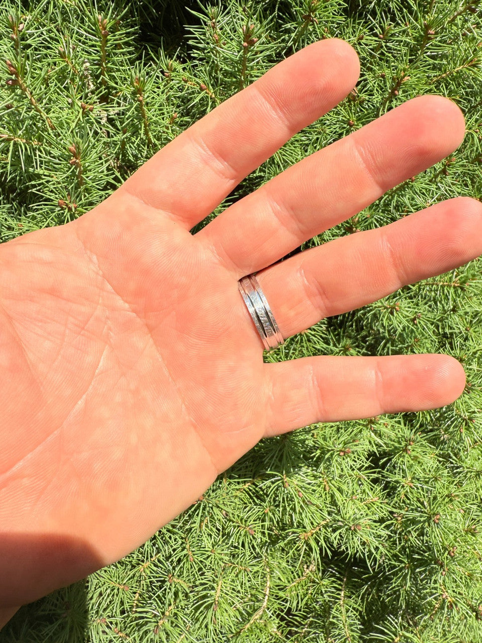 Scraped Brushed Wedding Band Ring | 925 Silver