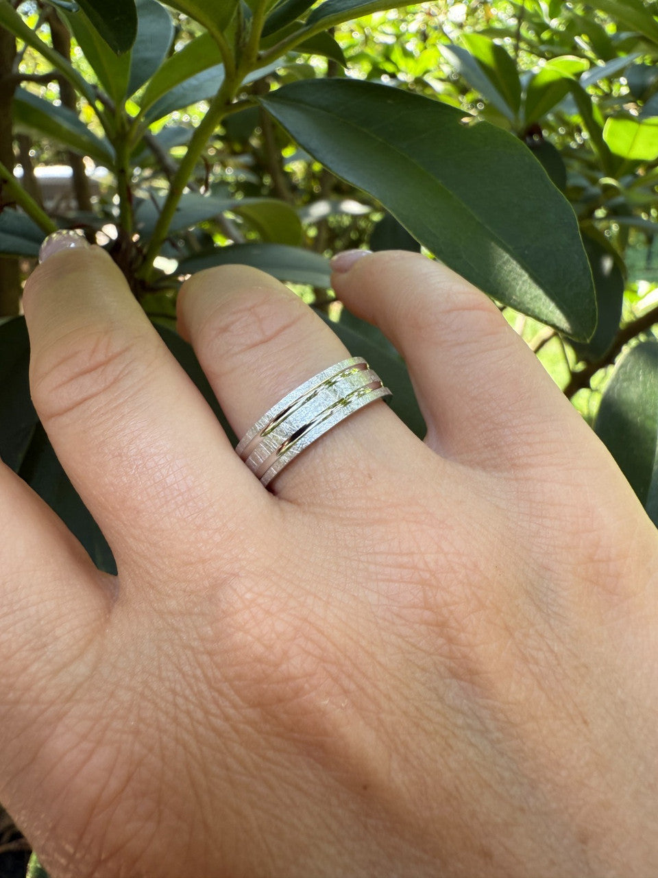 Scraped Brushed Wedding Band Ring | 925 Silver