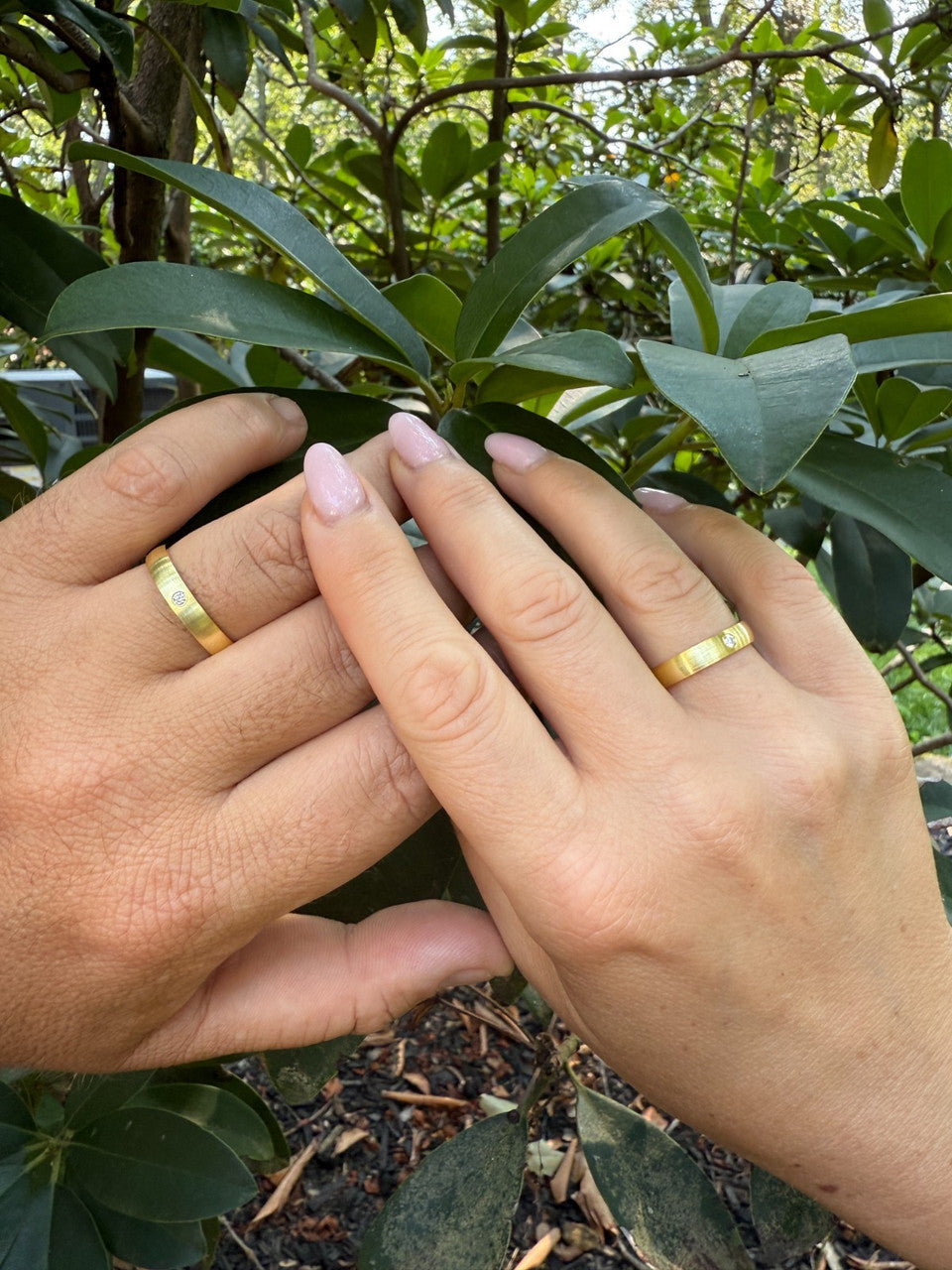 Moissanite Solitaire Matte Wedding Band Ring | 14k Gold Vermeil 925 Silver