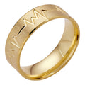 Heartbeat Pulse Wedding Band Ring | 14k Gold Vermeil 925 Silver