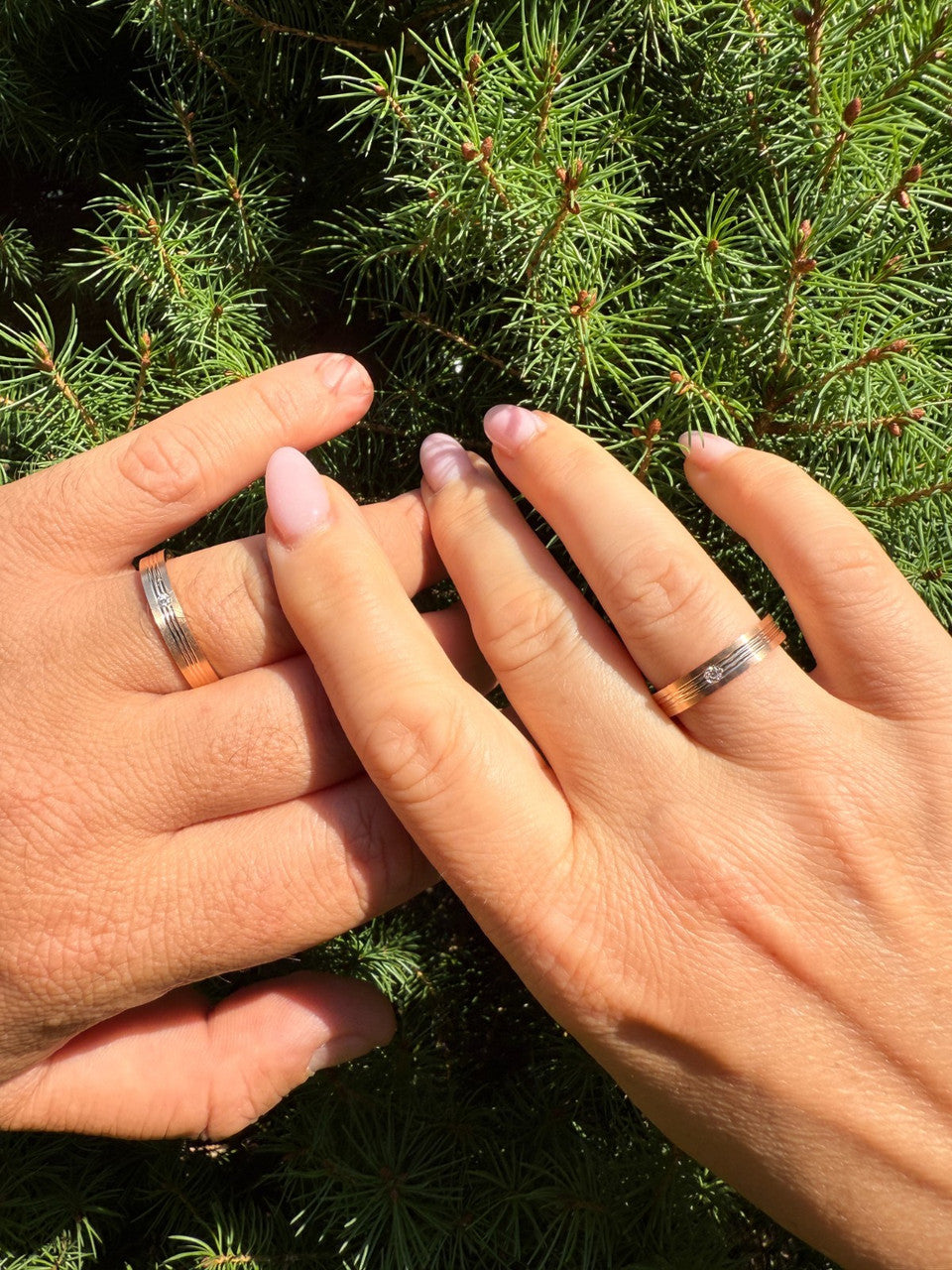 Moissanite Solitaire Wedding Band Ring | 14k Rose Gold Vermeil 925 Silver