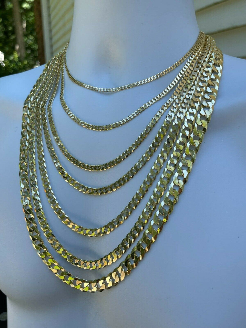 Flat Curb Cuban Chain Necklace | 14k Gold Vermeil 925 Sterling Silver