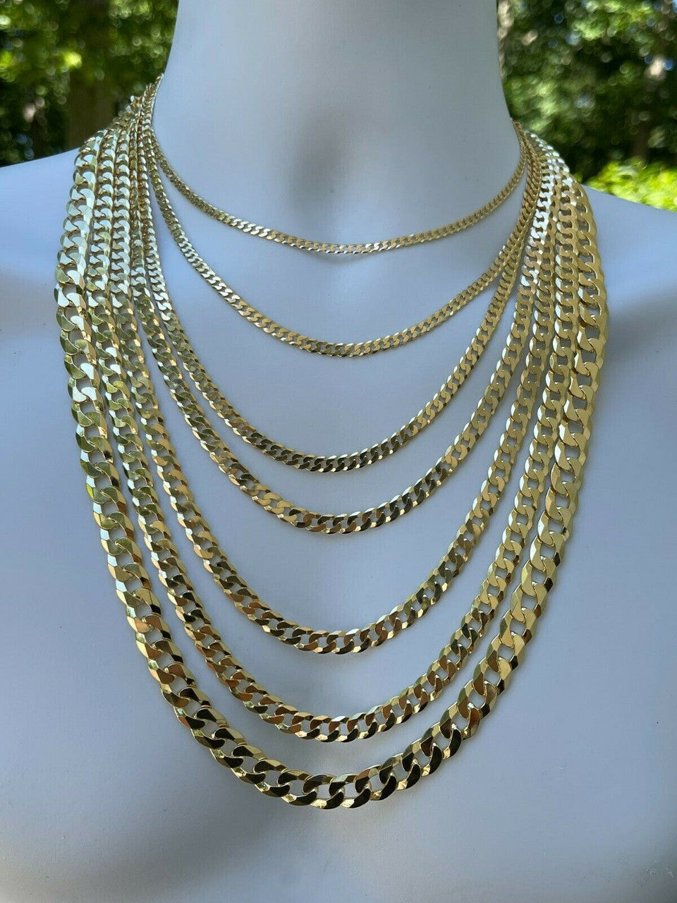 Flat Curb Cuban Chain Necklace | 14k Gold Vermeil 925 Sterling Silver