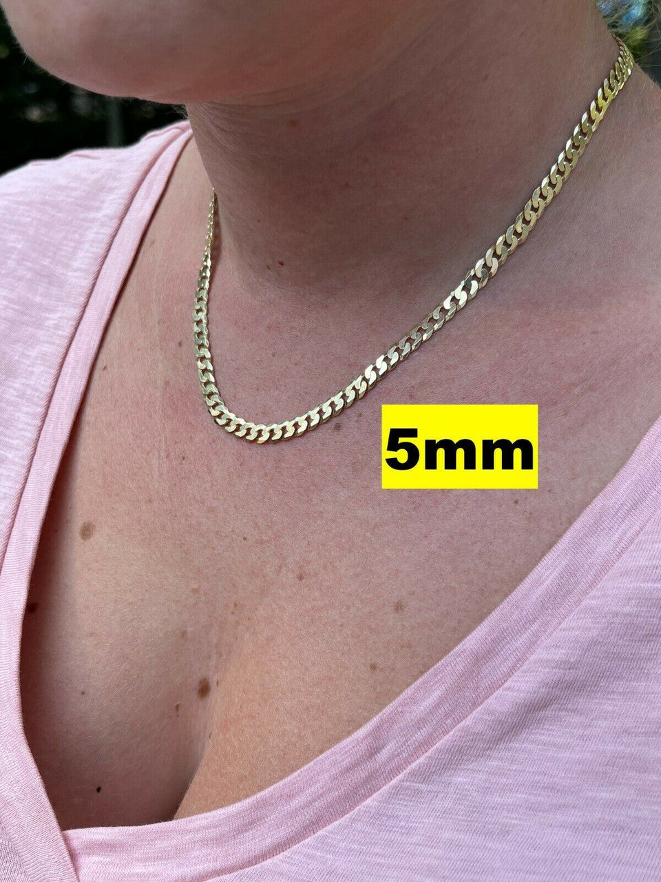 Flat Curb Cuban Chain Necklace | 14k Gold Vermeil 925 Sterling Silver