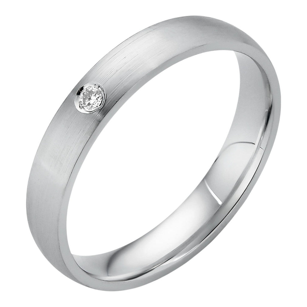 Moissanite Solitaire Matte Wedding Band Ring | 925 Silver