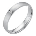 Moissanite Solitaire Matte Wedding Band Ring | 925 Silver