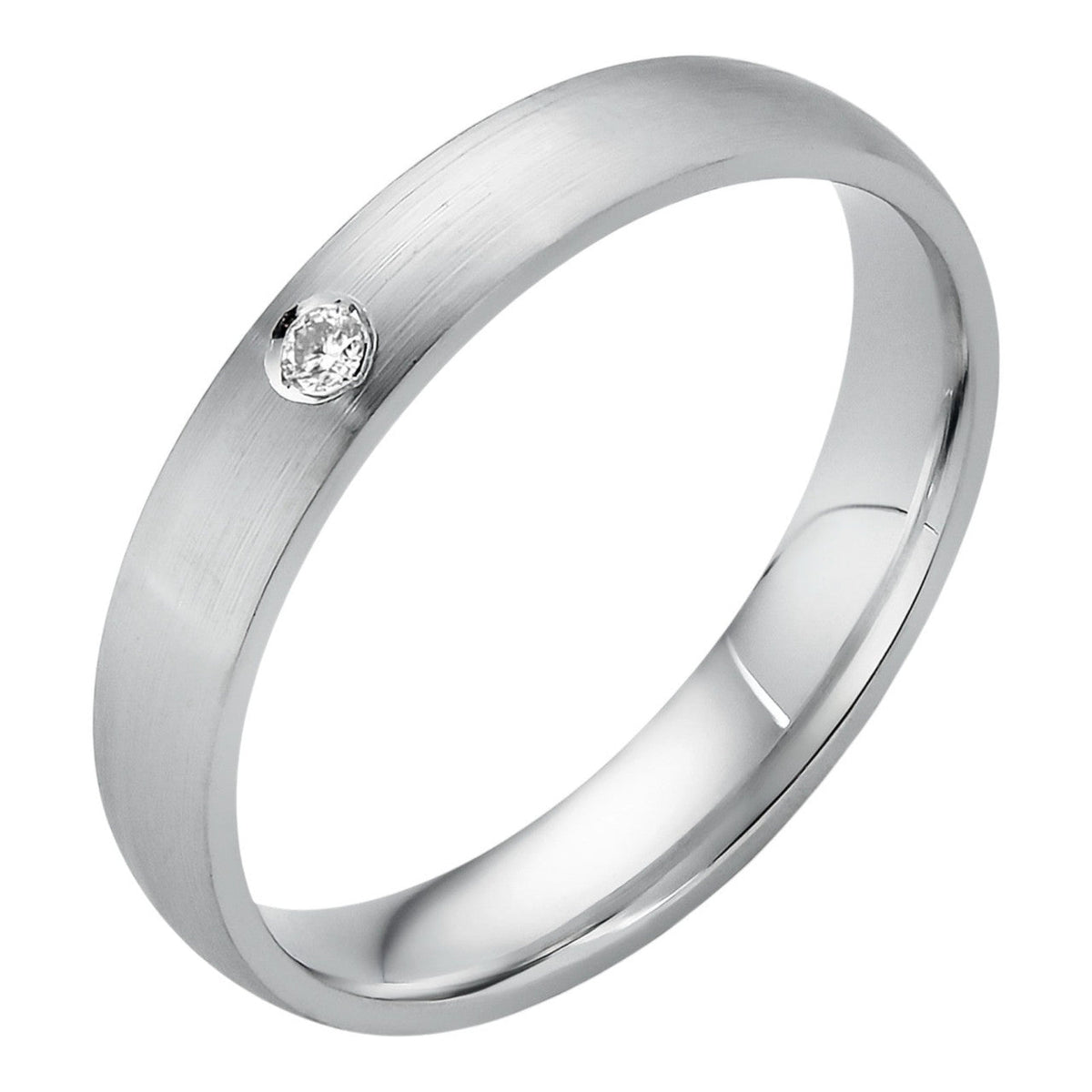 Moissanite Solitaire Matte Wedding Band Ring | 925 Silver