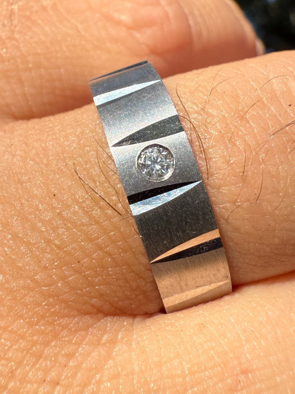 Moissanite Solitaire Diamond Cut Wedding Band Ring | 925 Silver