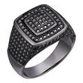 Black Moissanite Everyday Classic Square Ring | Black Rhodium Over 925 Silver