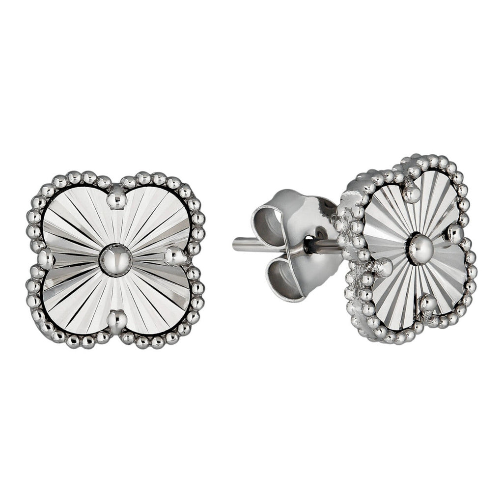 Diamond Cut Clover Earrings | 925 Silver