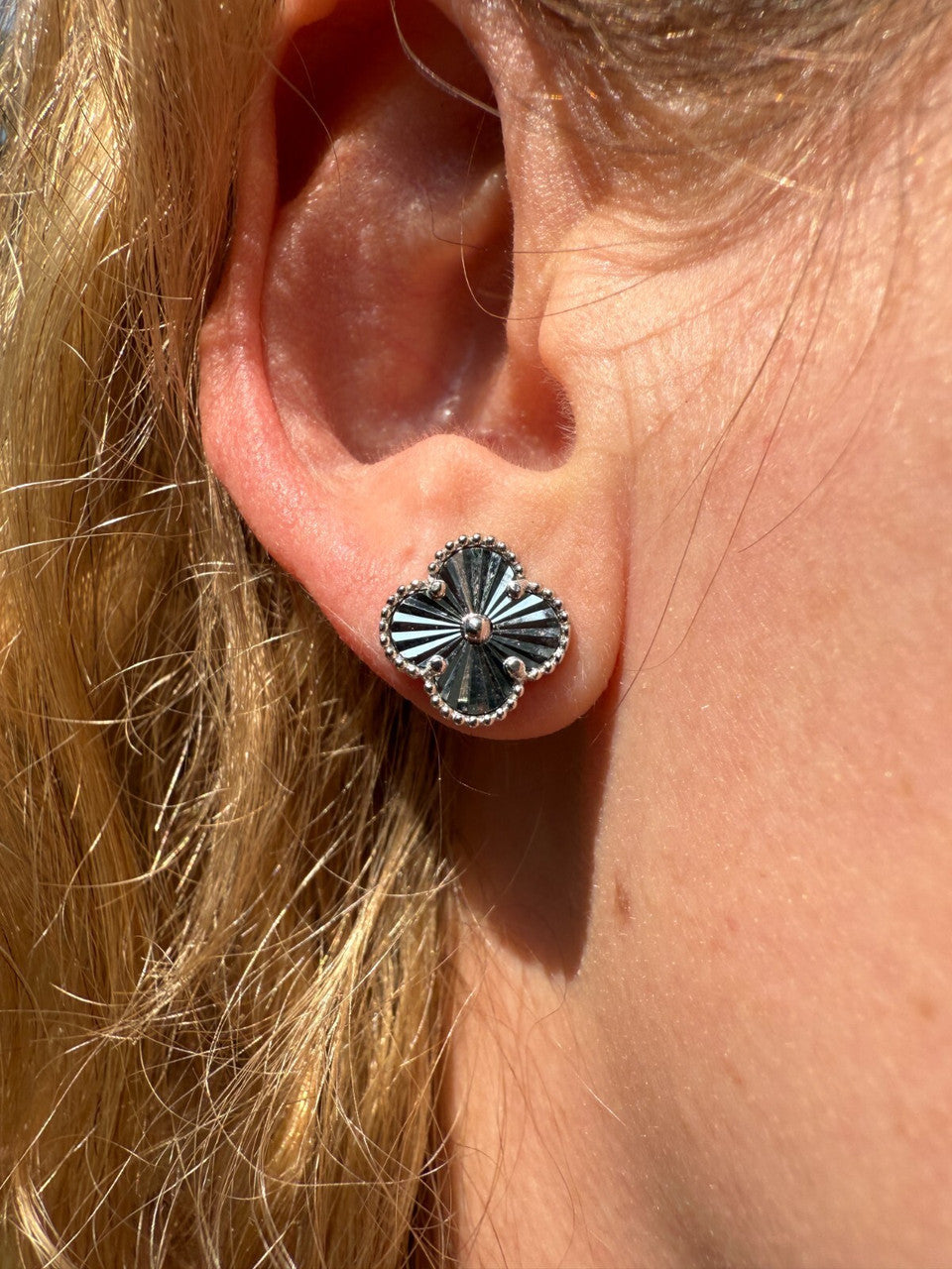Diamond Cut Clover Earrings | 925 Silver