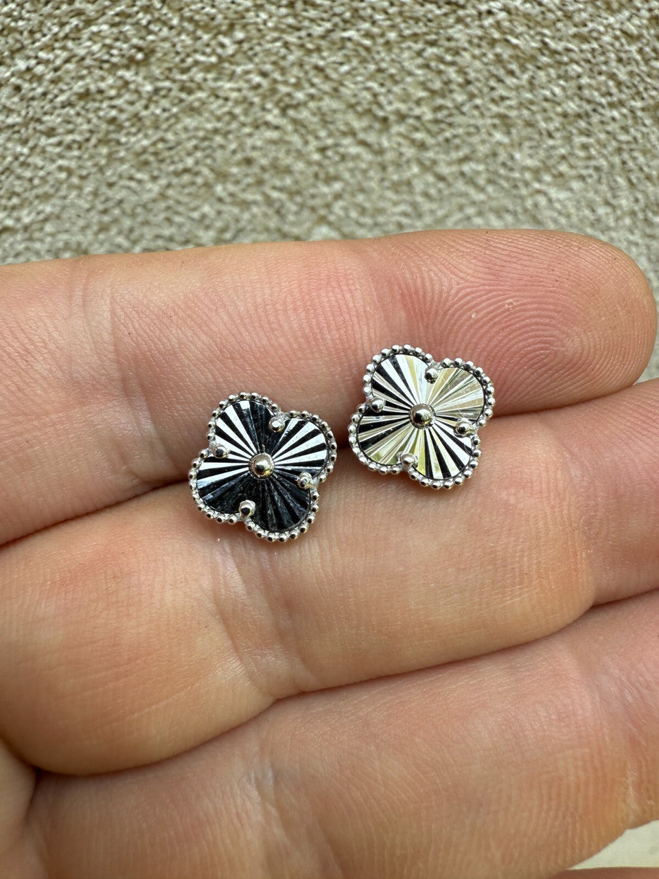 Diamond Cut Clover Earrings | 925 Silver