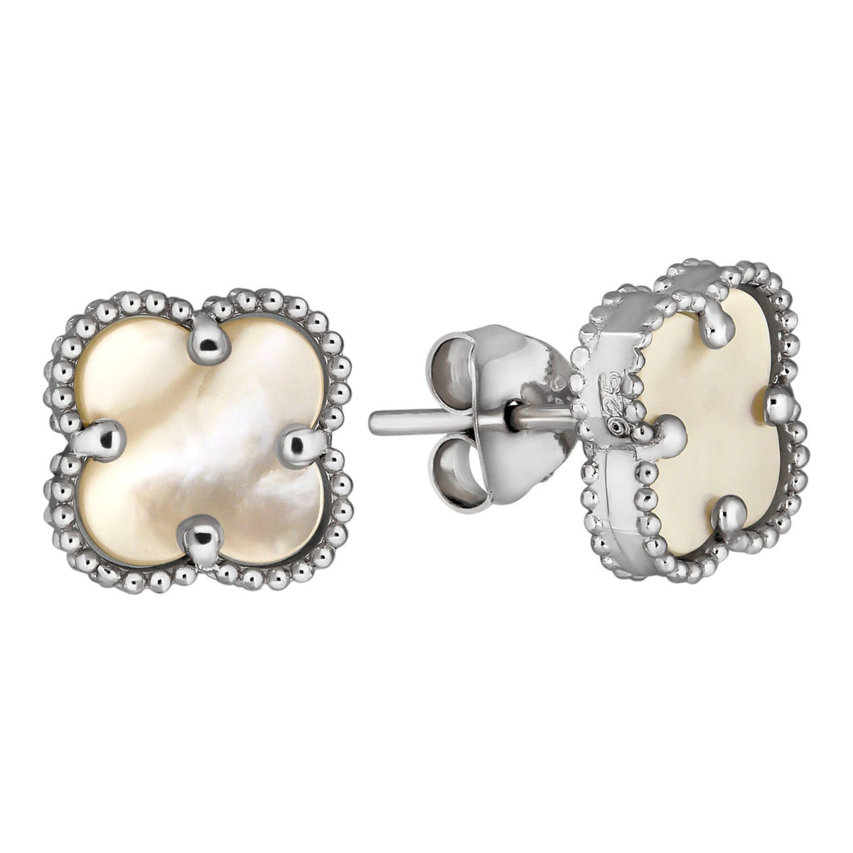 Mother Of Pearl Clover Earrings | 925 Silver