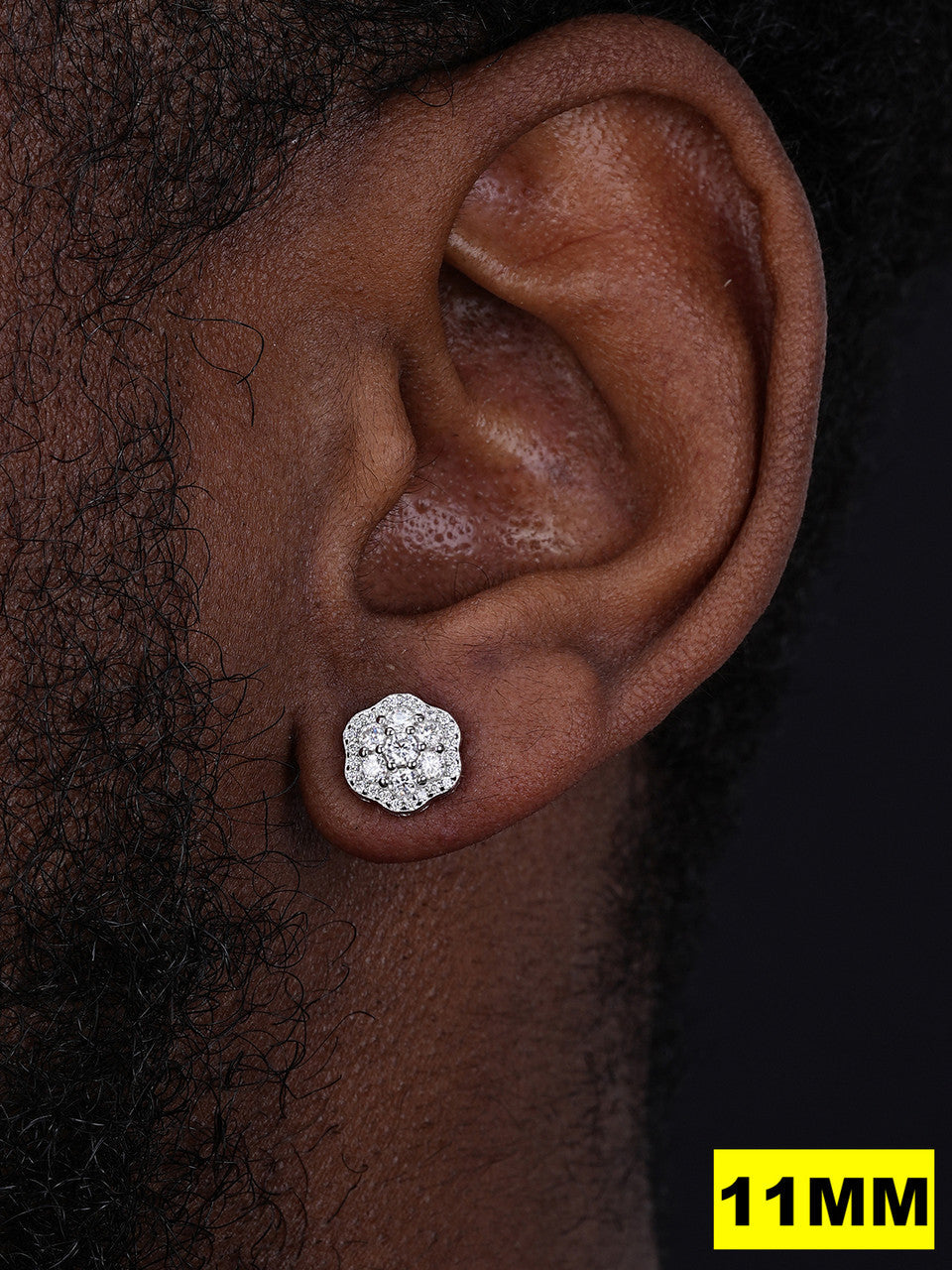 Moissanite Micropave Cluster Iced Out Earrings | 925 Silver