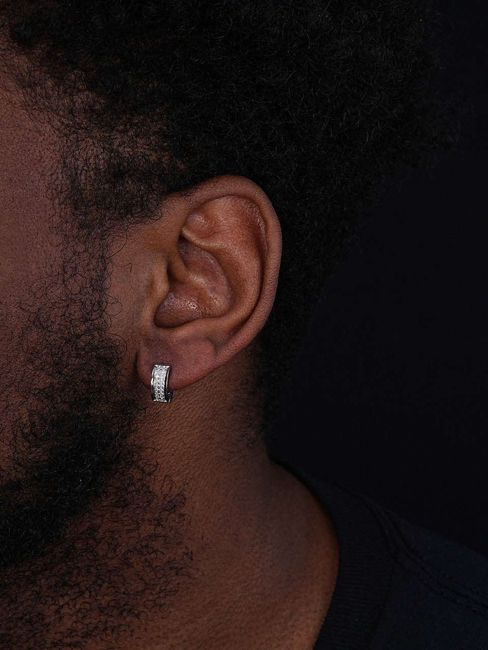Moissanite Classic Small Huggie Iced Out Hoops | 925 Silver