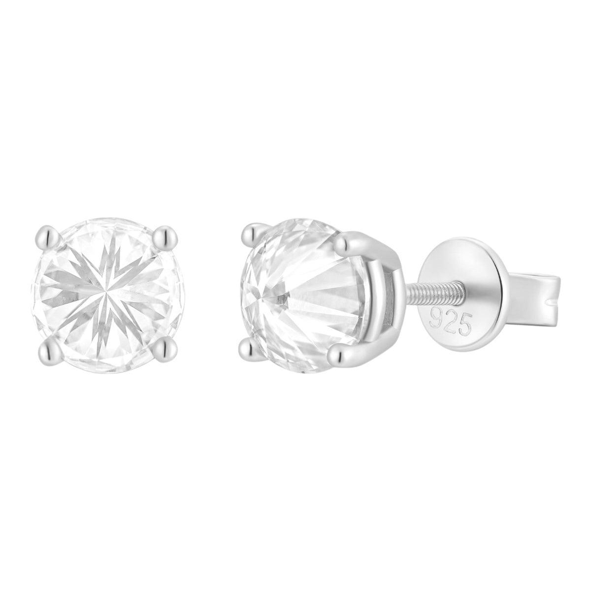 Moissanite Upside Down Reverse Set Stud Earrings | 925 Silver