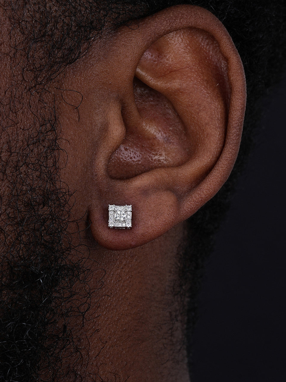 Moissanite Square Rapper Earrings | 925 Silver
