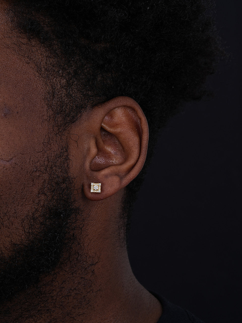 Moissanite Square Rapper Earrings | 14k Gold Vermeil 925 Silver