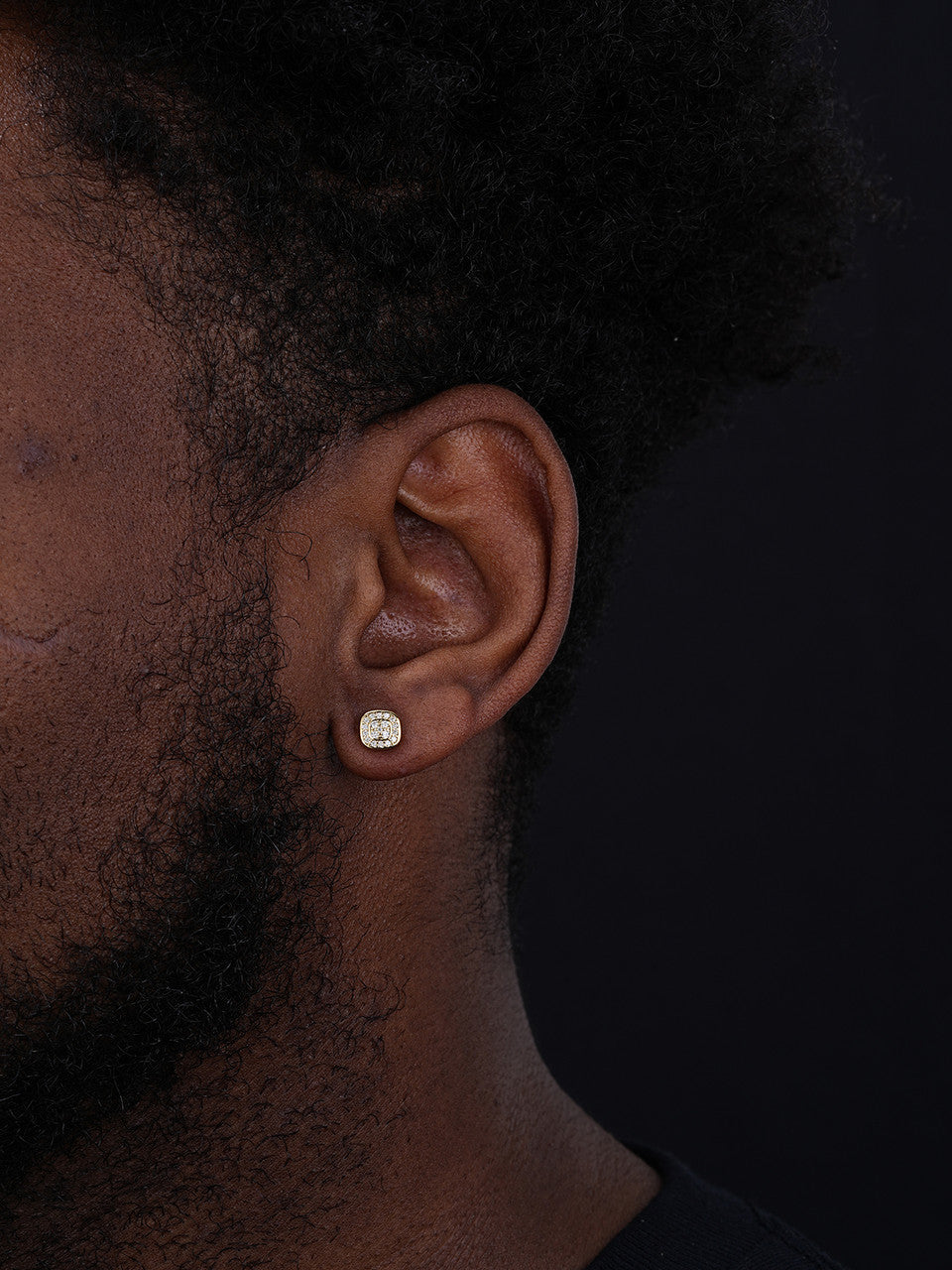 Moissanite Square Iced Out Earrings | 14k Gold Vermeil 925 Silver
