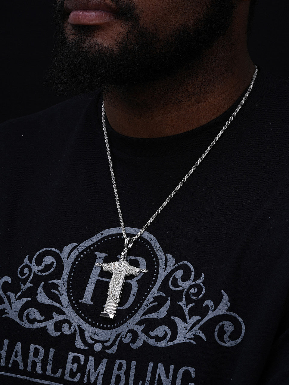 Moissanite Christ The Redeemer Pendant | 925 Silver