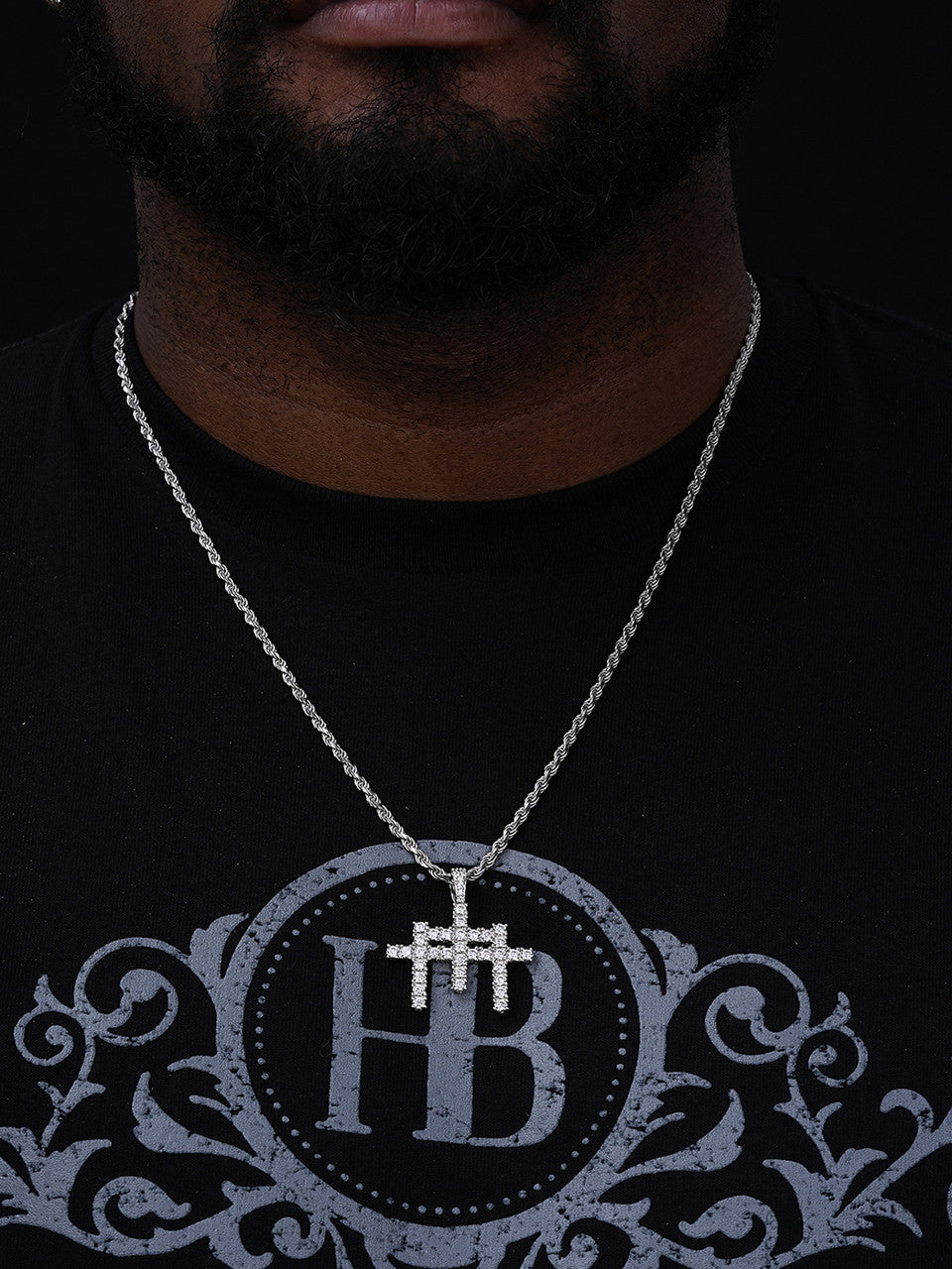 Moissanite Triple Cross Hip Hop Pendant | 14k Yellow Gold Vermeil Or 925 Silver