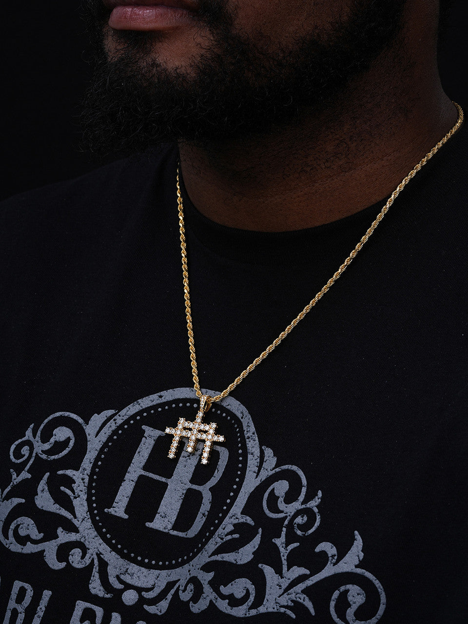 Moissanite Triple Cross Hip Hop Pendant | 14k Yellow Gold Vermeil Or 925 Silver
