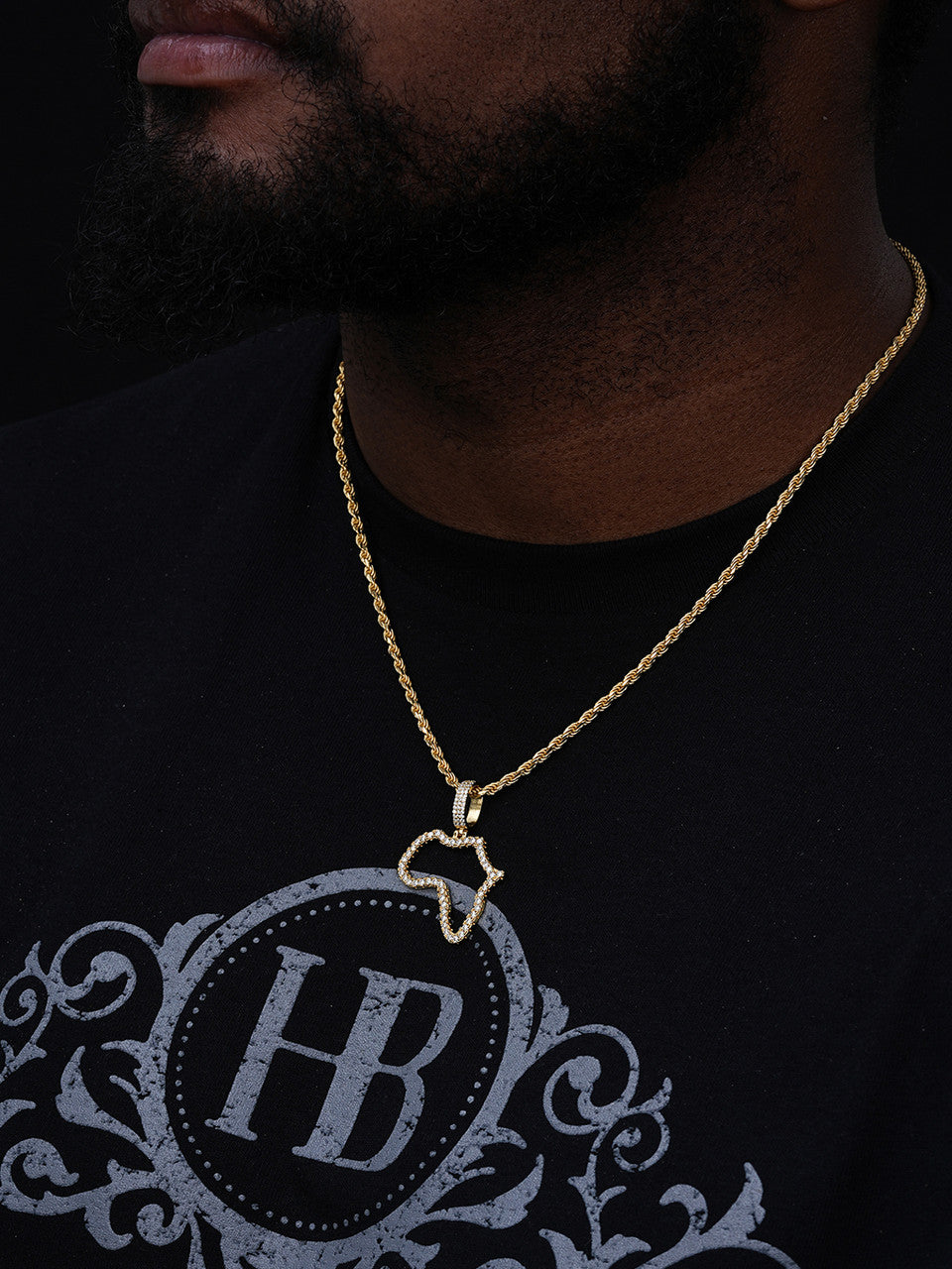 Moissanite Africa Map Hip Hop Pendant | 14k Gold Vermeil Or 925 Silver