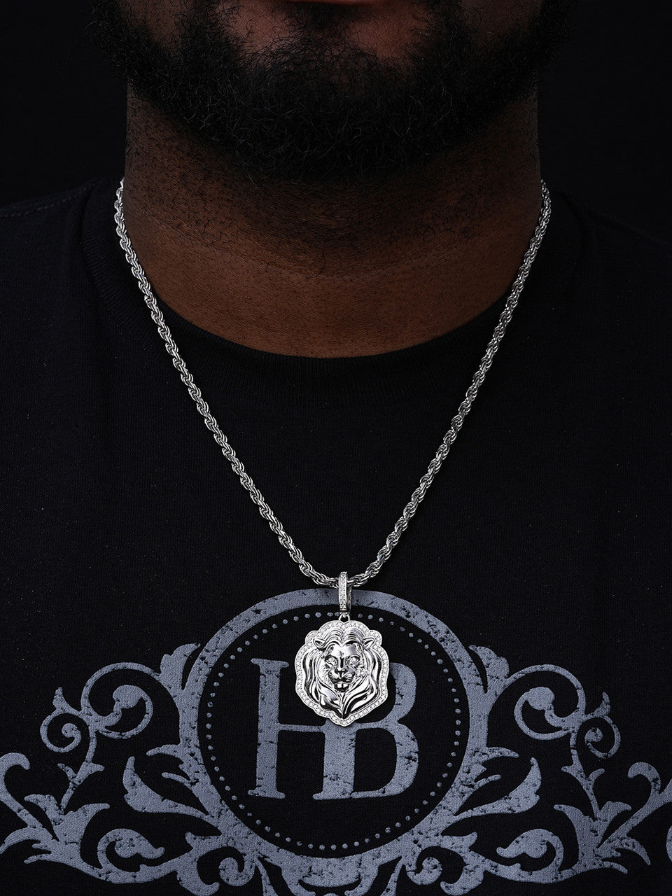 Moissanite Custom Lion Pendant | 925 Silver