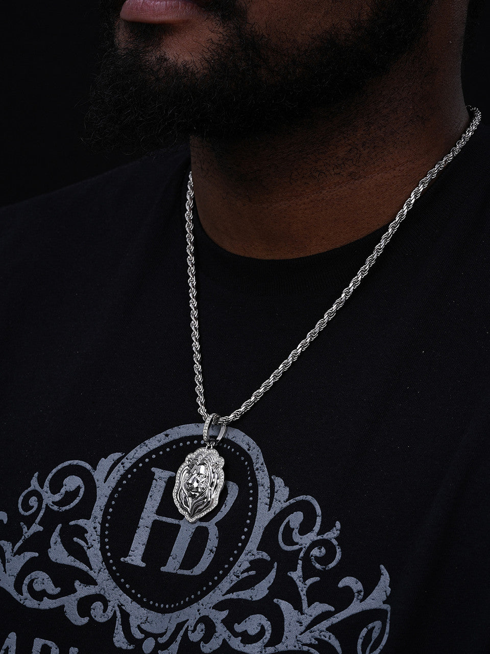 Moissanite Custom Lion Pendant | 925 Silver