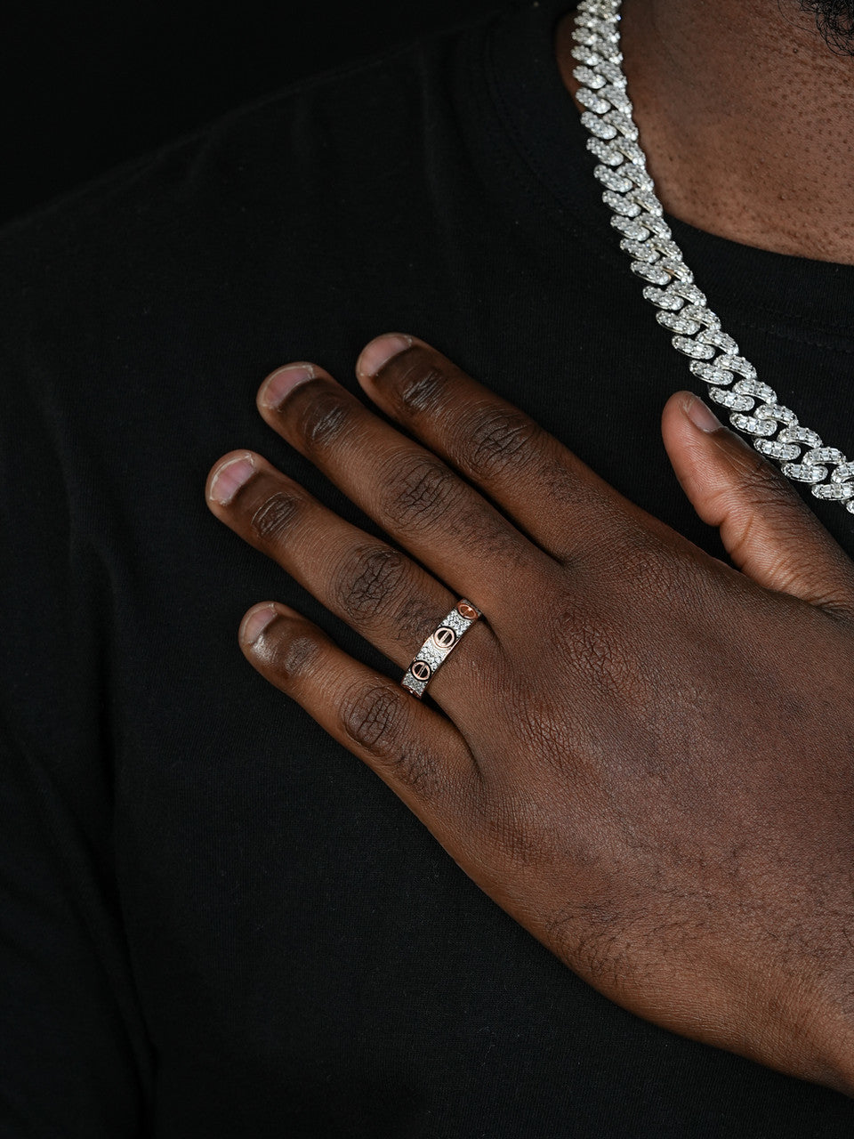 Moissanite Love Ring Eternity Band | 14k Rose Gold Vermeil 925 Silver