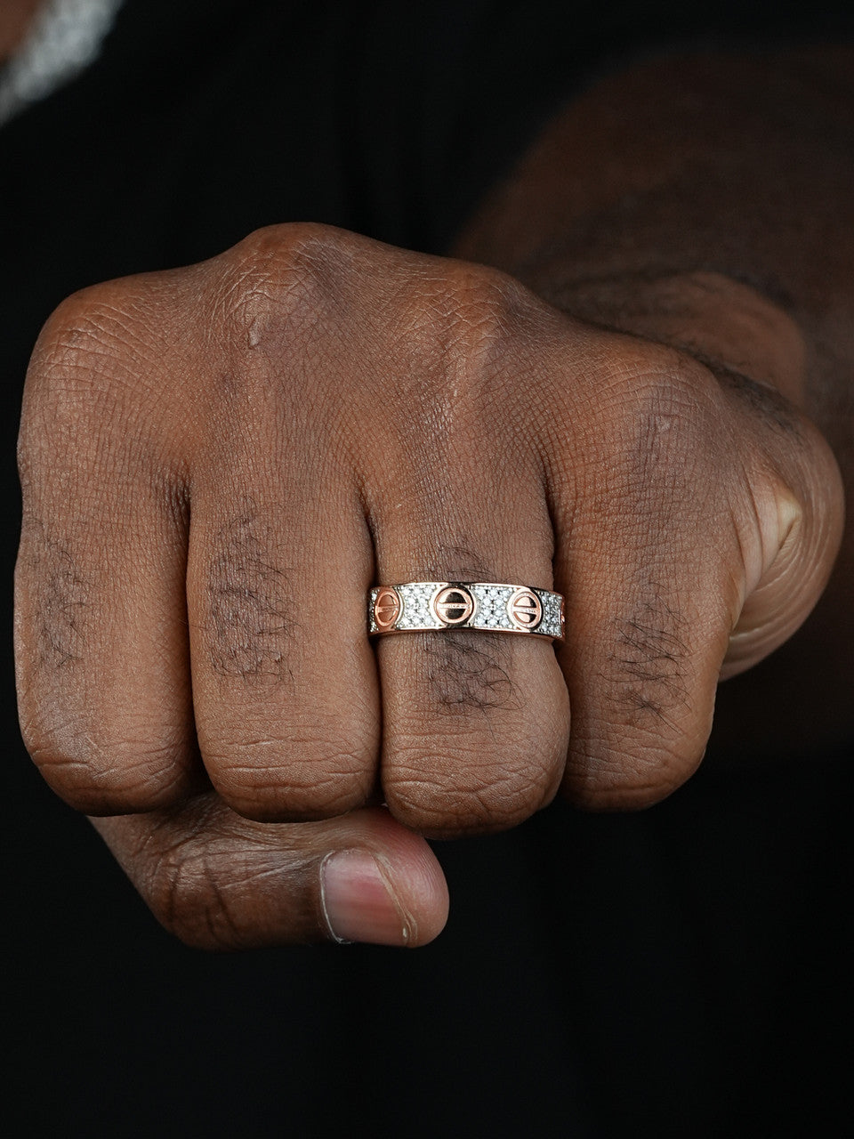 Moissanite Love Ring Eternity Band | 14k Rose Gold Vermeil 925 Silver