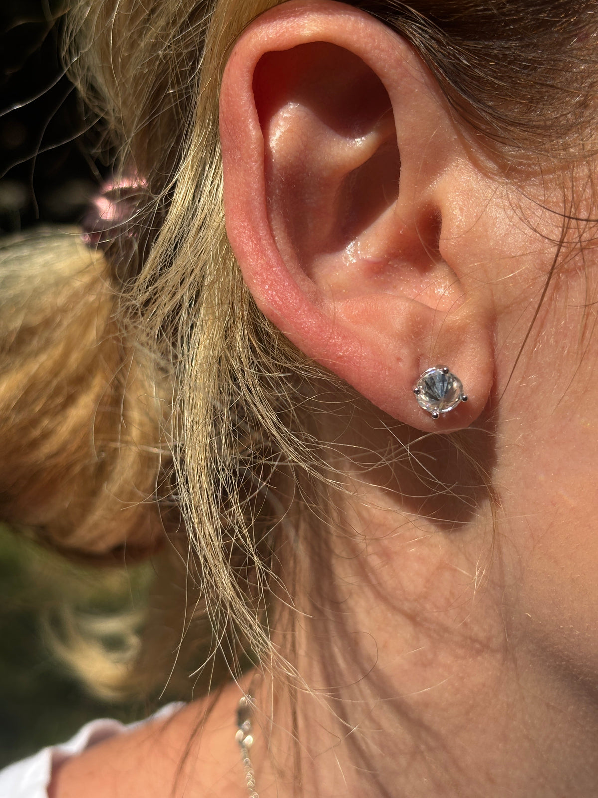 Moissanite Upside Down Reverse Set Pushback Stud Earrings | 925 Silver