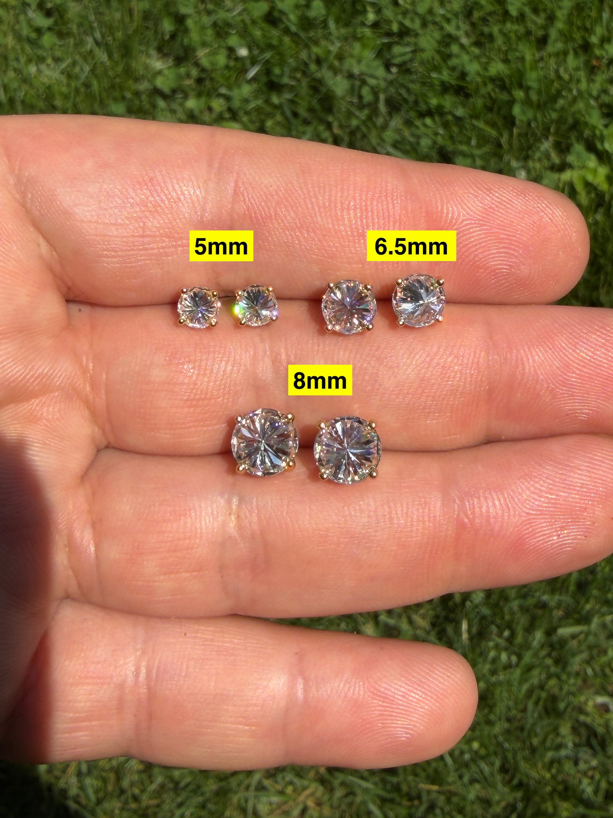 Moissanite Upside Down Reverse Set Pushback Stud Earrings | 14k Gold Vermeil 925 Silver