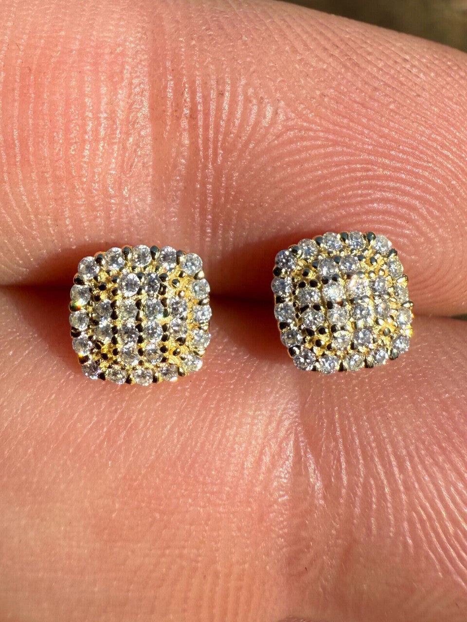 Moissanite MC Iced Out Earrings | 14k Gold Vermeil 925 Silver