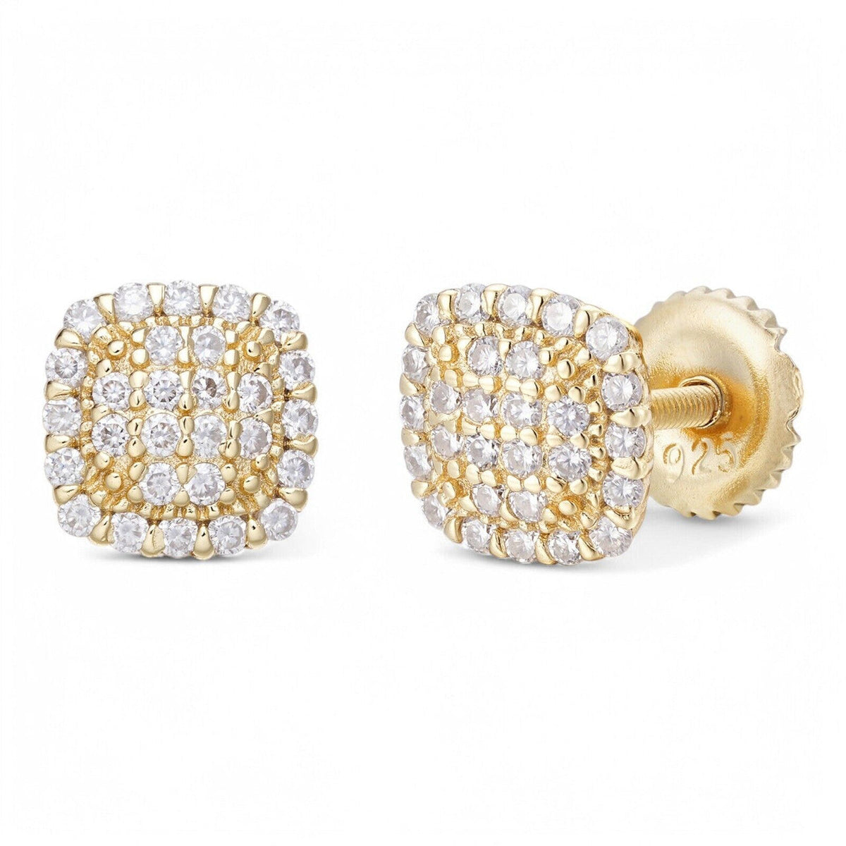 Moissanite MC Iced Out Earrings | 14k Gold Vermeil 925 Silver