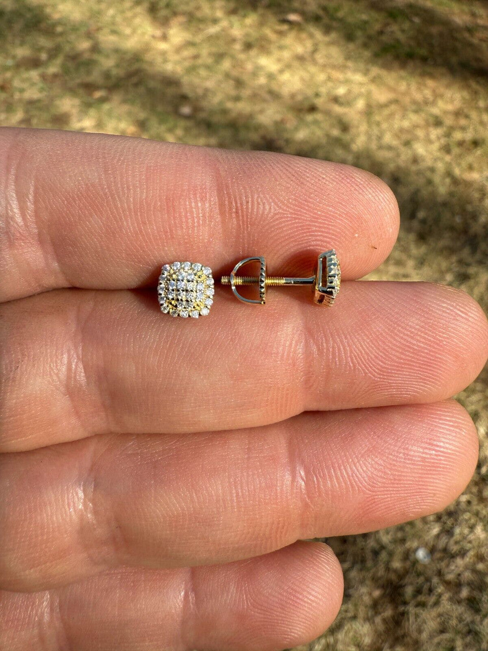 Moissanite MC Iced Out Earrings | 14k Gold Vermeil 925 Silver